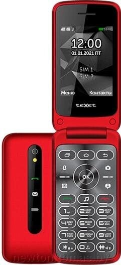 Кнопочный телефон TeXet TM-408 красный от компании Интернет-магазин Newton - фото 1