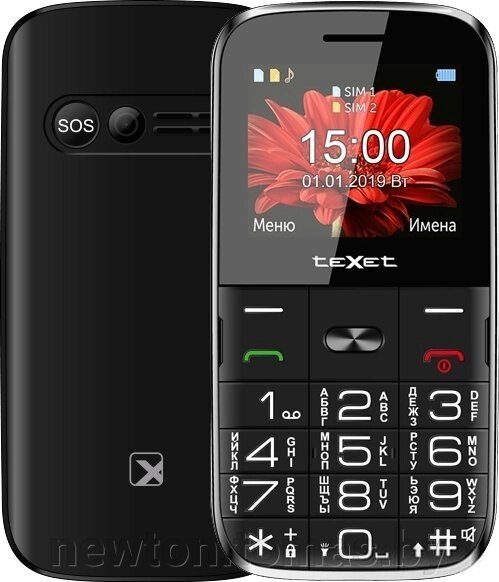 Кнопочный телефон TeXet TM-B227 черный от компании Интернет-магазин Newton - фото 1