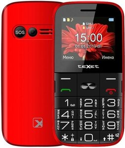 Кнопочный телефон TeXet TM-B227 красный