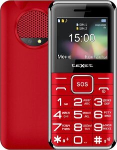 Кнопочный телефон TeXet TM-B319 красный