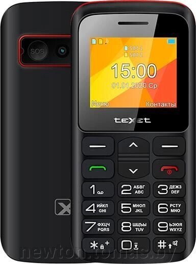 Кнопочный телефон TeXet TM-B323 черный/красный от компании Интернет-магазин Newton - фото 1