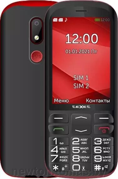 Кнопочный телефон TeXet TM-B409 черный/красный от компании Интернет-магазин Newton - фото 1