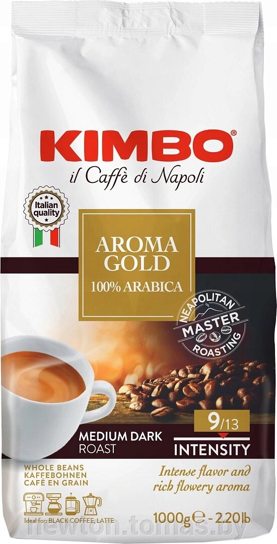 Кофе Kimbo Aroma Gold 100% Arabica в зернах 1 кг от компании Интернет-магазин Newton - фото 1