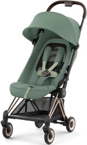 Коляска прогулочная «книга» Cybex Coya leaf green/rosegold frame