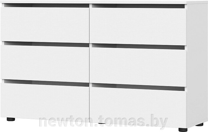 Комод NN мебель Токио 6 ящиков 00-00106110 белый текстурный от компании Интернет-магазин Newton - фото 1