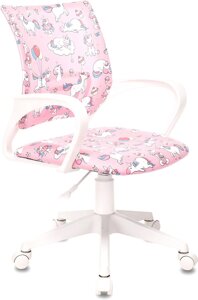Компьютерное кресло Бюрократ Burokids 1 розовый единороги/пластик белый