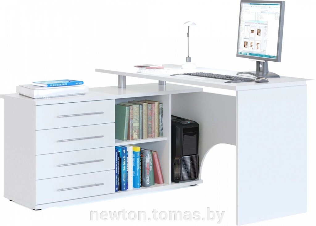 Компьютерный стол Сокол КСТ-109 левый белый от компании Интернет-магазин Newton - фото 1