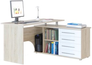 Компьютерный стол Сокол КСТ-109 правый дуб сонома/белый