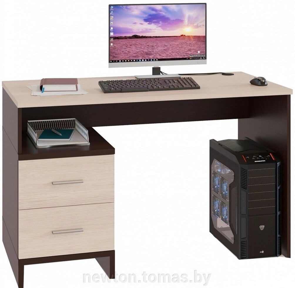 Компьютерный стол Сокол КСТ-114 венге/беленый дуб от компании Интернет-магазин Newton - фото 1