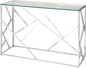 Консольный стол Stool Group Арт Деко 120x40 прозрачное стекло/сталь серебристый