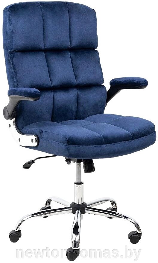 Кресло AksHome Caesar Chrome вельвет, темно-синий от компании Интернет-магазин Newton - фото 1