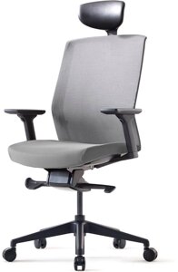 Кресло Bestuhl J1 Black Pl с подголовником серый