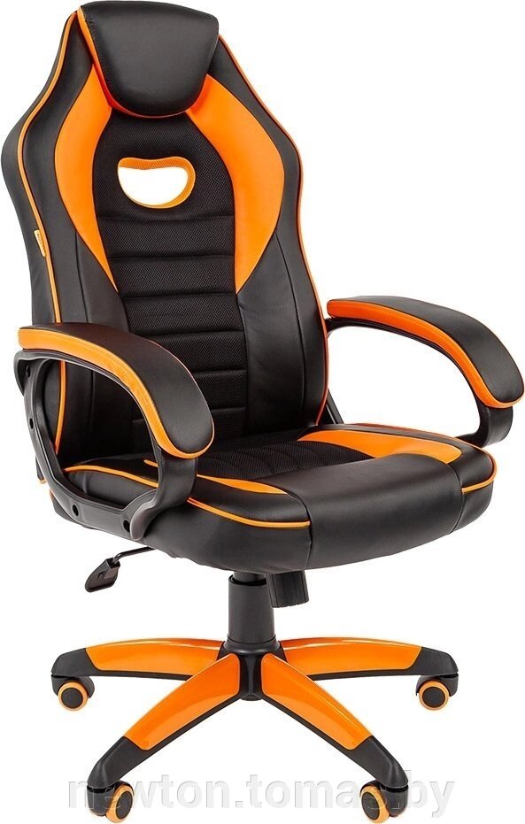 Кресло CHAIRMAN Game 16 черный/оранжевый от компании Интернет-магазин Newton - фото 1