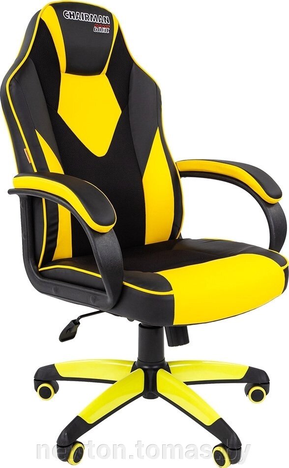 Кресло CHAIRMAN Game 17 черный/желтый от компании Интернет-магазин Newton - фото 1