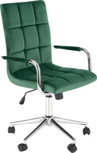 Кресло Halmar Gonzo 4 темно-зеленый/хром