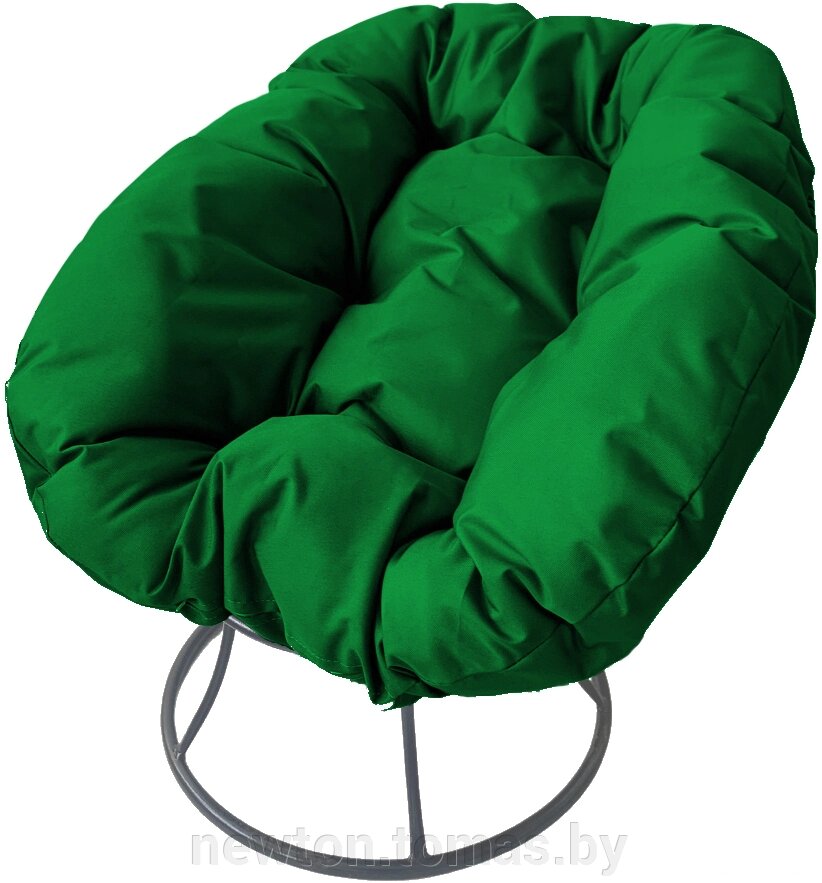 Кресло M-Group Пончик 12310304 без ротанга серый/зеленый подушка от компании Интернет-магазин Newton - фото 1