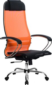 Кресло Metta SU-1-BK Комплект 4, Ch ов/сечен пластиковые ролики, оранжевый