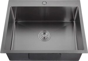 Кухонная мойка GranFest Metal нержавеющая сталь AISI 304 PVD GF-6045 Графит с сифоном