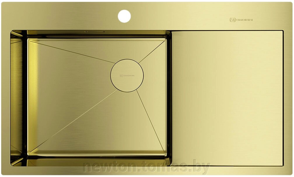 Кухонная мойка Omoikiri Akisame 86 Side LG-L 4997045 светлое золото от компании Интернет-магазин Newton - фото 1