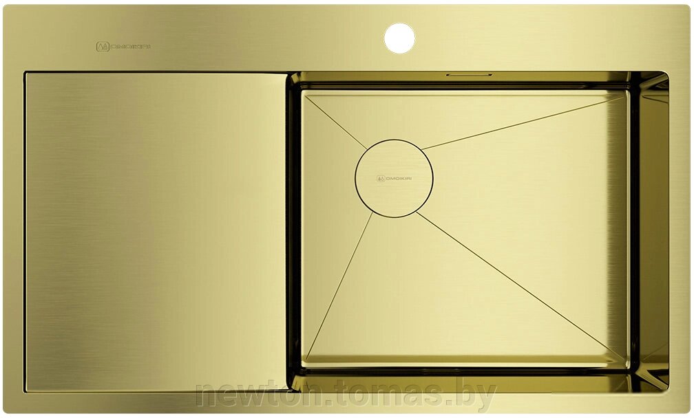 Кухонная мойка Omoikiri Akisame 86 Side LG-L 4997046 светлое золото от компании Интернет-магазин Newton - фото 1