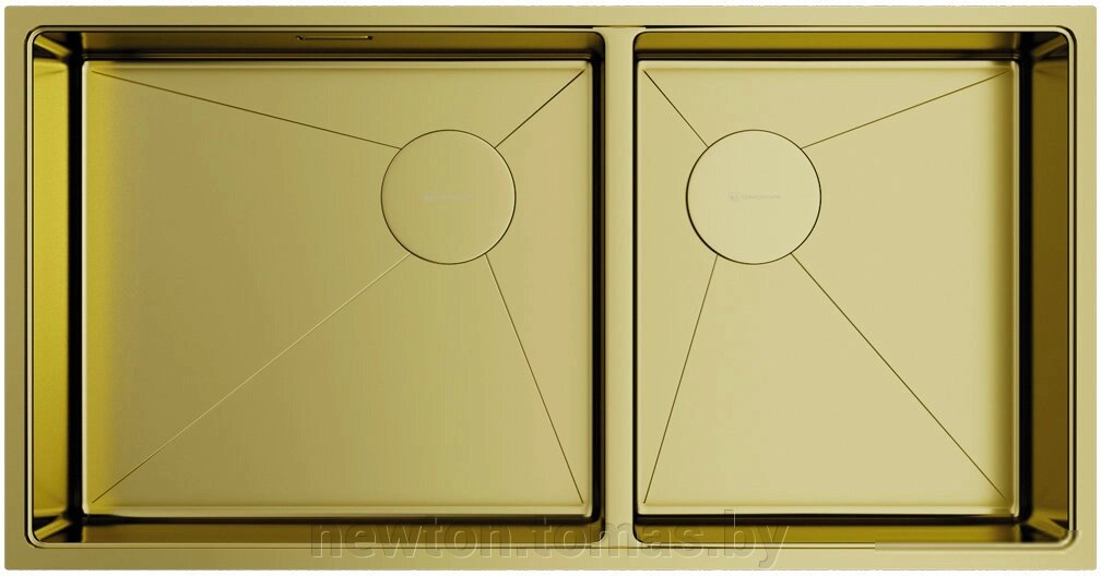 Кухонная мойка Omoikiri Taki 85-2-LB-U/IF Side LG светлое золото от компании Интернет-магазин Newton - фото 1