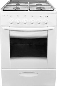 Кухонная плита Лысьва ЭГ 4к01 МС-2у белый, без крышки, стеклянная крышка