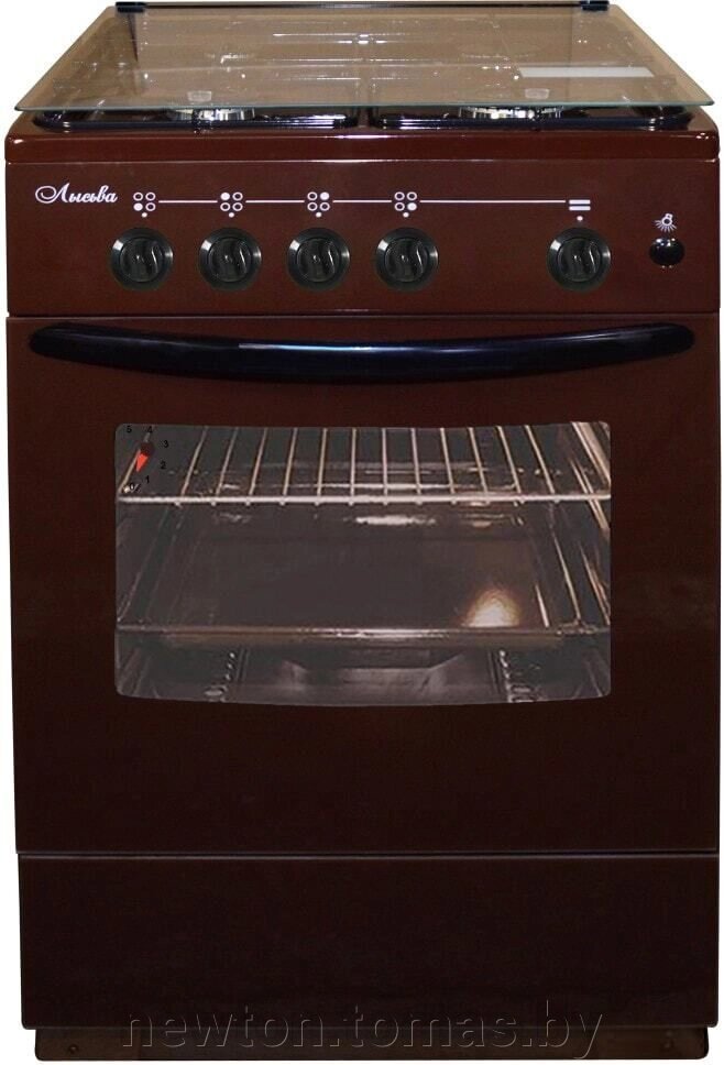 Кухонная плита Лысьва ГП 400 М2С-2у стеклянная крышка, коричневый от компании Интернет-магазин Newton - фото 1