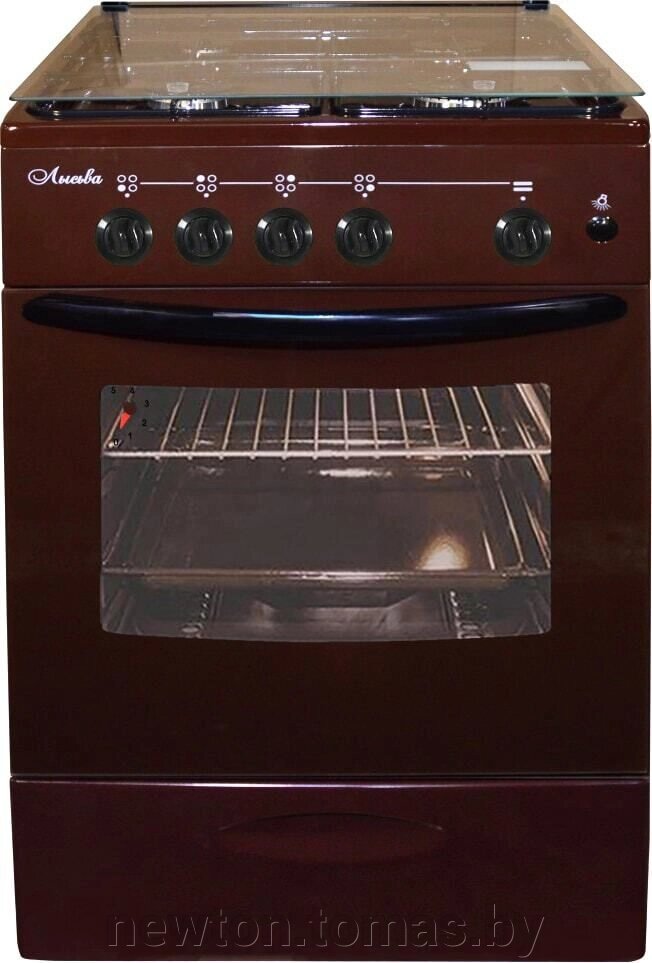 Кухонная плита Лысьва ГП 400 МС-2у коричневый, стеклянная крышка от компании Интернет-магазин Newton - фото 1