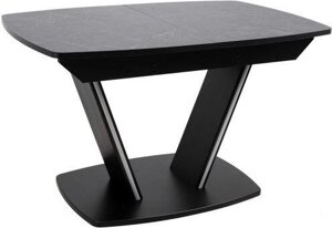 Кухонный стол Аврора Дрезден 130-161.5x80 камень черный/черный