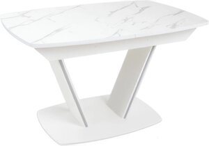 Кухонный стол Аврора Дрезден 80x130-161.5 камень белый/белый