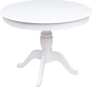 Кухонный стол Аврора Леонардо 1 glass 100-130x100 белый