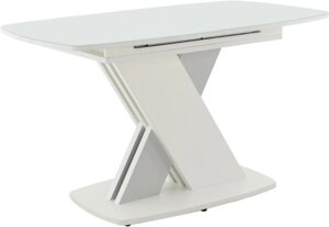 Кухонный стол Аврора София 130-170x80 стекло белое матовое Opti White/светло-серый/белый