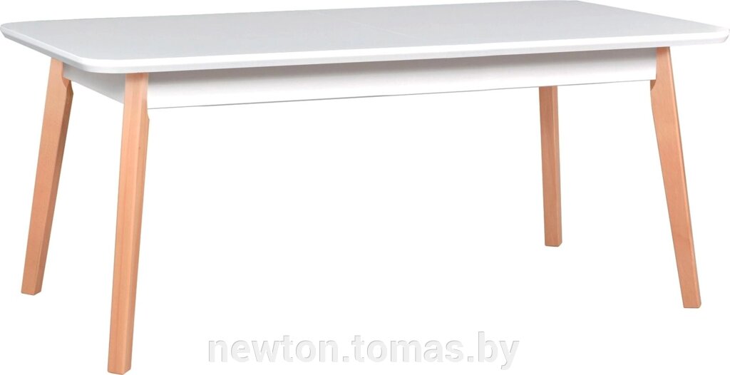 Кухонный стол DREWMIX Oslo 8 белый/бук от компании Интернет-магазин Newton - фото 1