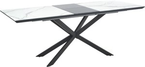 Кухонный стол Halmar Diesel 160-200/90 белый мрамор/темно-серый/черный