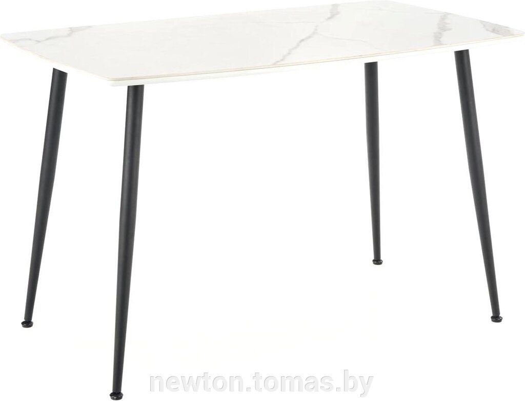 Кухонный стол Halmar Marco 120/70 белый мрамор/черный от компании Интернет-магазин Newton - фото 1