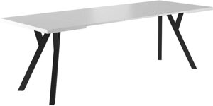 Кухонный стол Signal Merlin 90x90-240 белый мат/черный