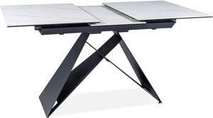 Кухонный стол Signal Westin SC 120/160x80 белый мрамор