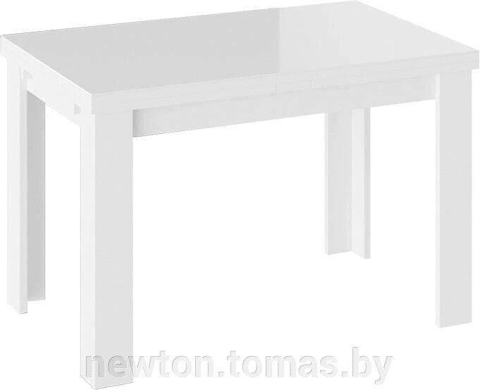 Кухонный стол Трия Норман тип 1 белый/стекло белый глянец от компании Интернет-магазин Newton - фото 1