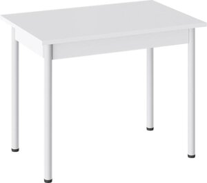 Кухонный стол Трия Родос Тип 1 с опорой d40 белый муар/белый