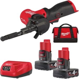 Ленточная шлифмашина Milwaukee M12 Fuel FBFL10-402B с 2-мя АКБ, сумка