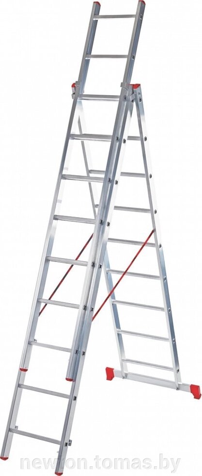 Лестница-стремянка Новая высота NV 223 алюминиевая трёхсекционная 3x11 ступеней от компании Интернет-магазин Newton - фото 1