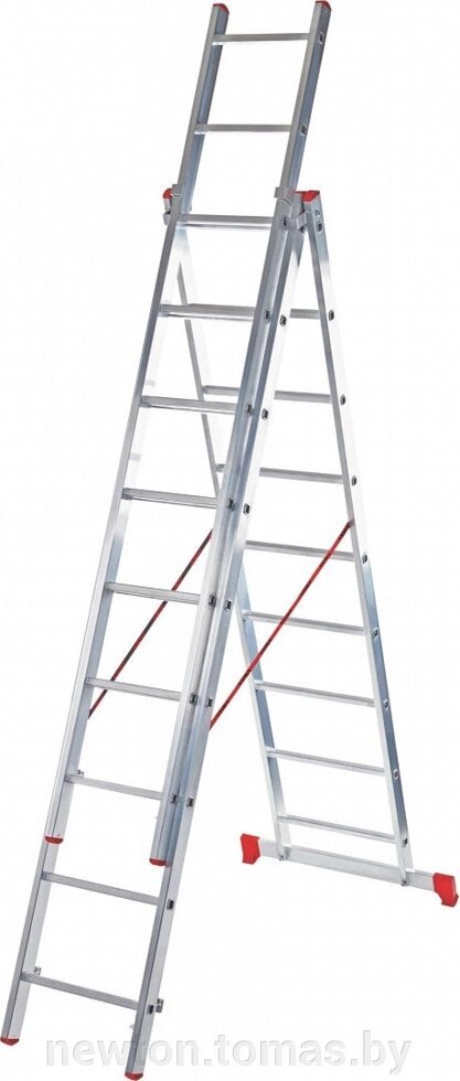 Лестница-стремянка Новая высота NV 223 алюминиевая трёхсекционная 3x8 ступеней от компании Интернет-магазин Newton - фото 1