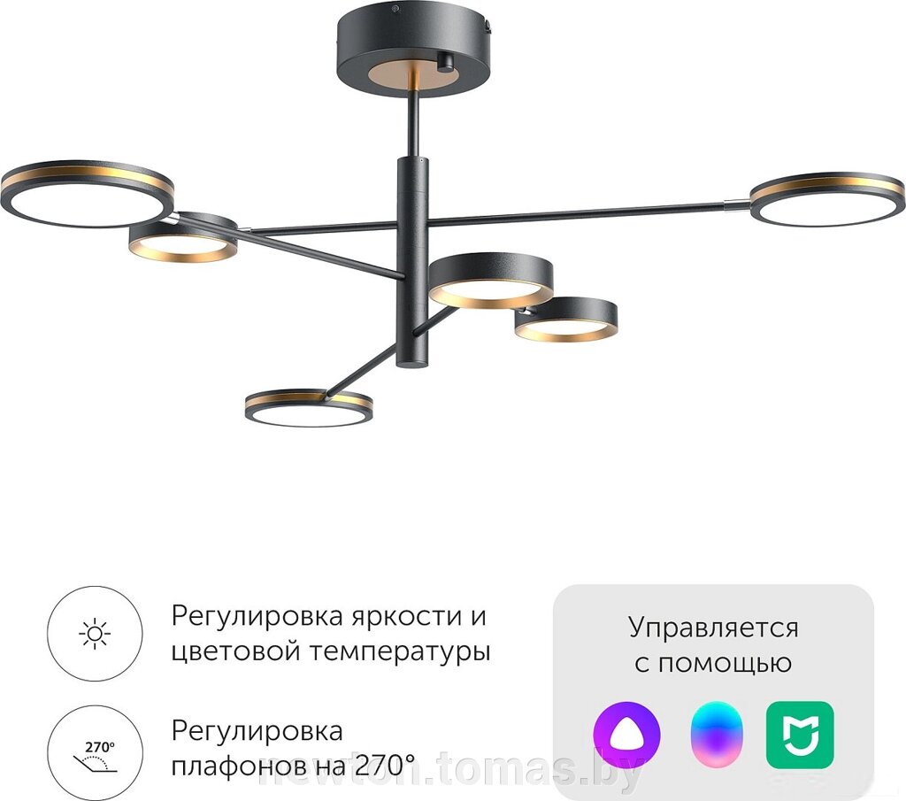 Люстра средней высоты Yeelight Arowana Chandelier C2103 YLDL030 6 плафонов от компании Интернет-магазин Newton - фото 1