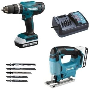 Makita DK18B59Y шуруповерт, лобзик, 2 АКБ