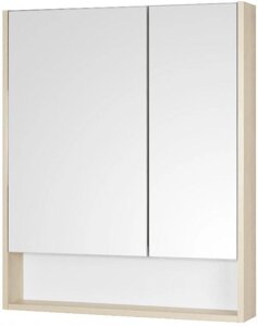 Мебель для ванных комнат Акватон Шкаф с зеркалом Сканди 70 1A252202SDB20 белый/дуб верона
