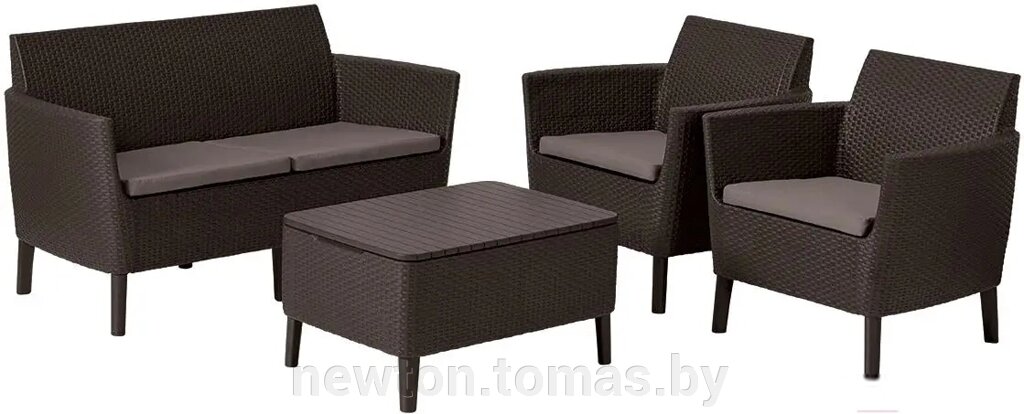 Набор садовой мебели Keter Salemo 2-Sofa Set 253228 коричневый от компании Интернет-магазин Newton - фото 1