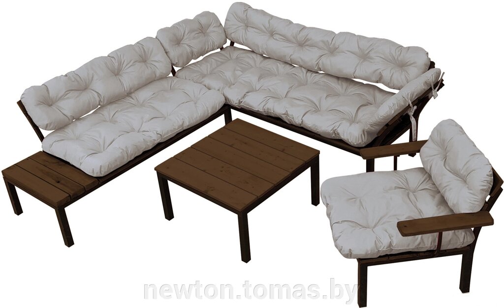 Набор садовой мебели M-Group Дачный 12180601 бежевая подушка от компании Интернет-магазин Newton - фото 1