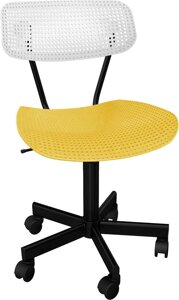 Офисный стул Sheffilton SHT-ST85/S121М белый/желтый/черный муар