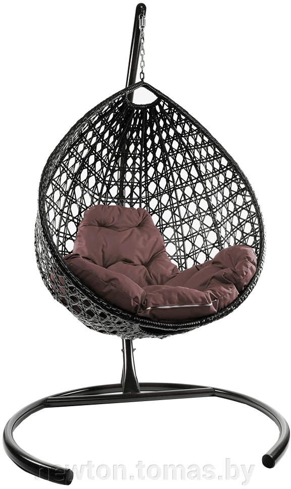 Подвесное кресло M-Group Капля Люкс 11030205 коричневый ротанг/коричневая подушка от компании Интернет-магазин Newton - фото 1