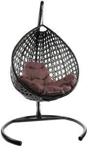 Подвесное кресло M-Group Капля Люкс 11030205 коричневый ротанг/коричневая подушка